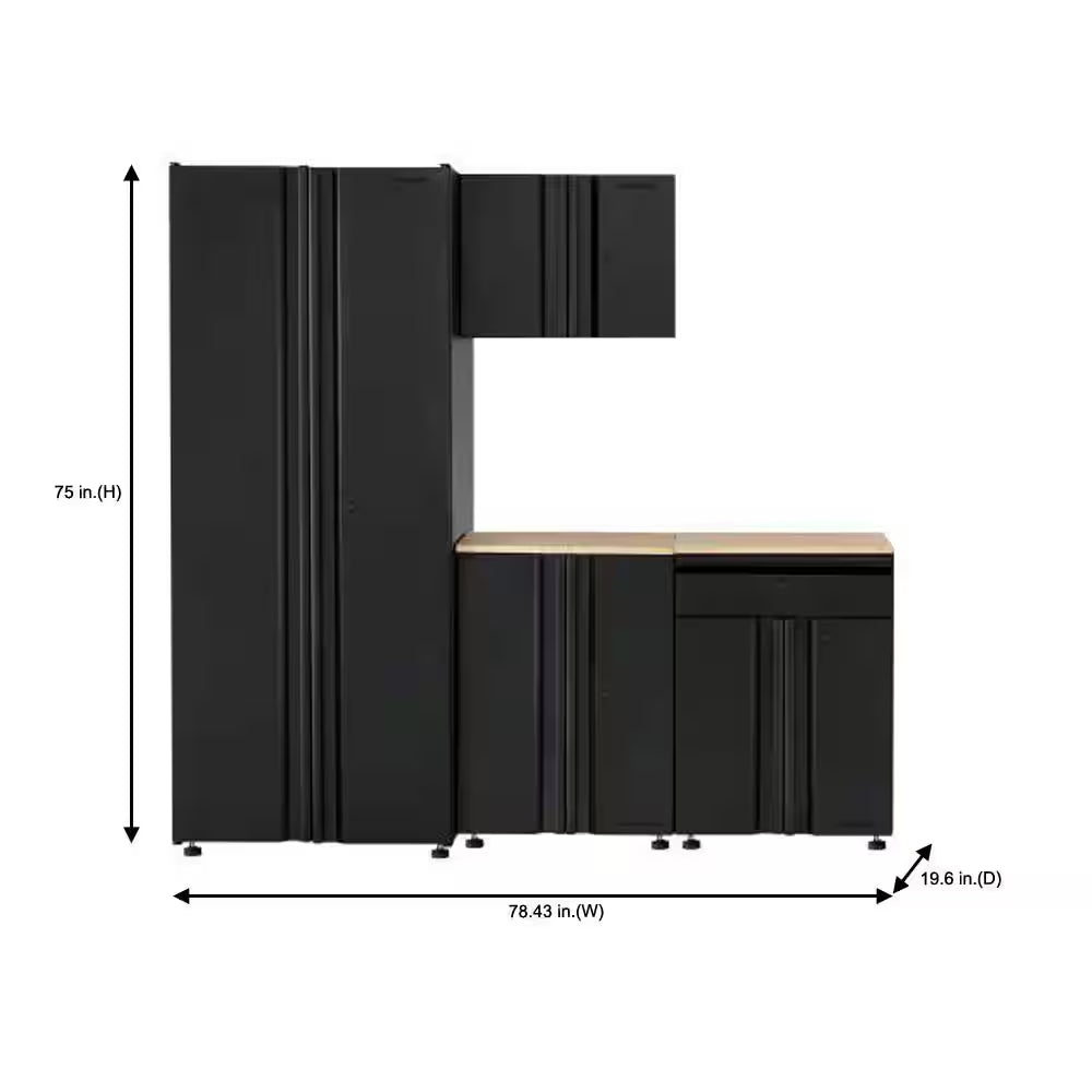 4-Piece Regular Duty Welded Steel Garage Storage System in Black