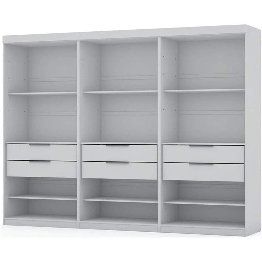 Mulberry 3-Piece Wood Open Sectional Closet Set in White