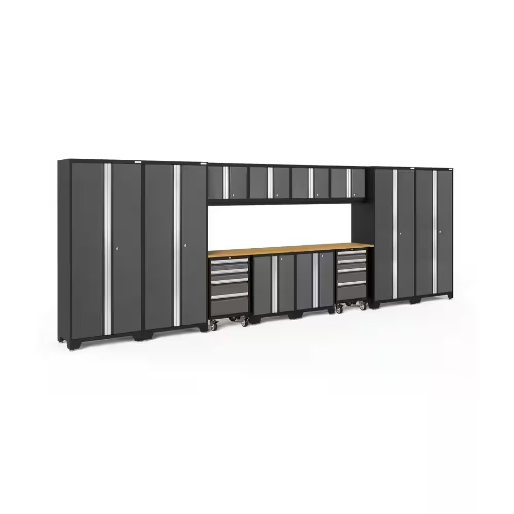Bold Series 14-Piece 24-Gauge Steel Garage Storage System in Charcoal Gray (216 In. W X 76.75 In. H X 18 In. D)