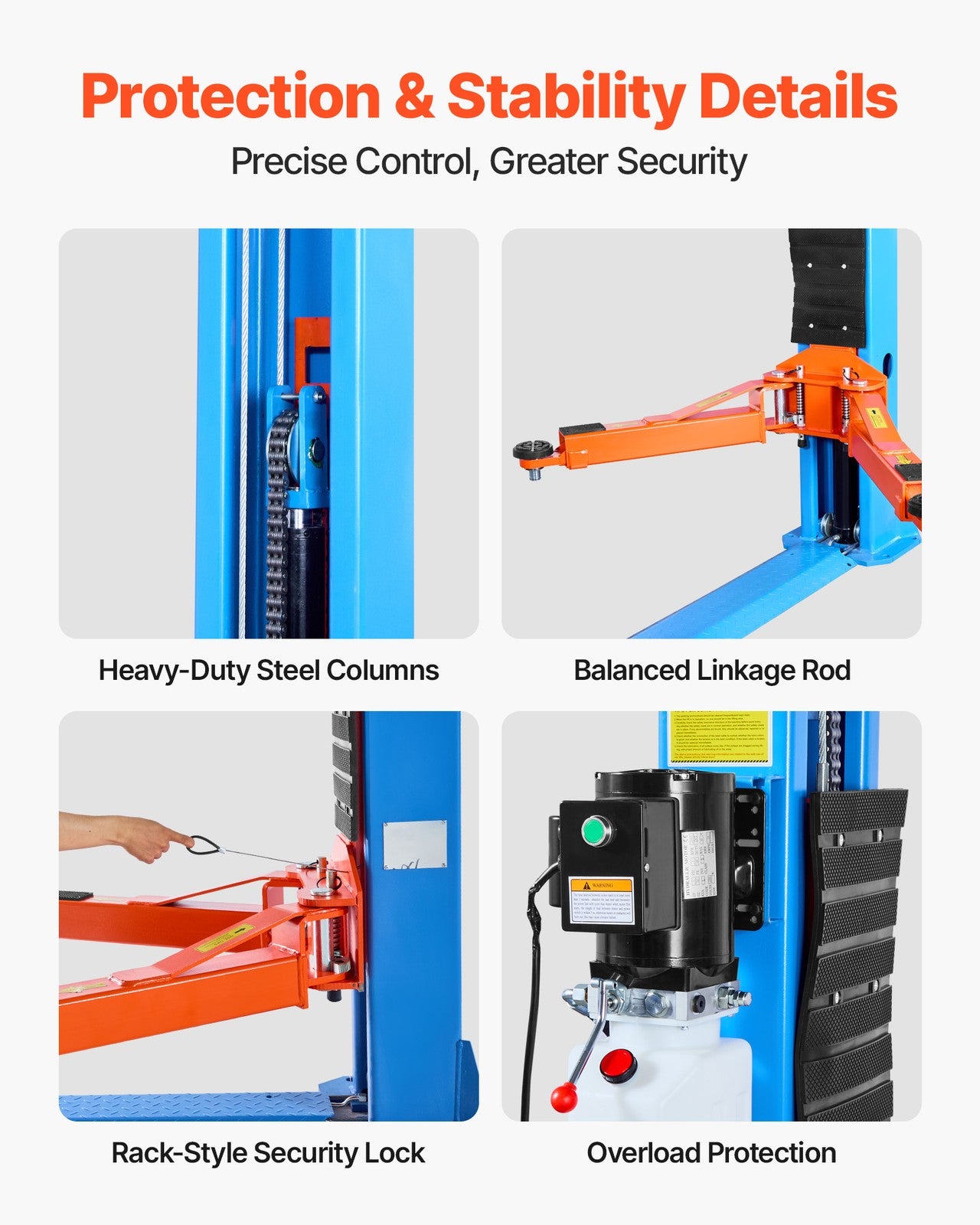 VEVOR 12000Lbs Two Post Car Lift 2 Post AC 220V Single Lock Release Auto Hoist