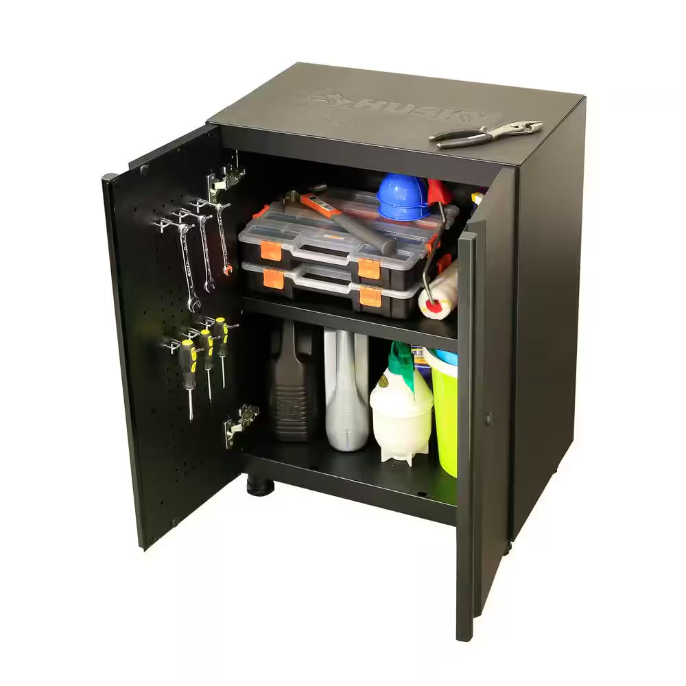 4-Piece Regular Duty Welded Steel Garage Storage System in Black