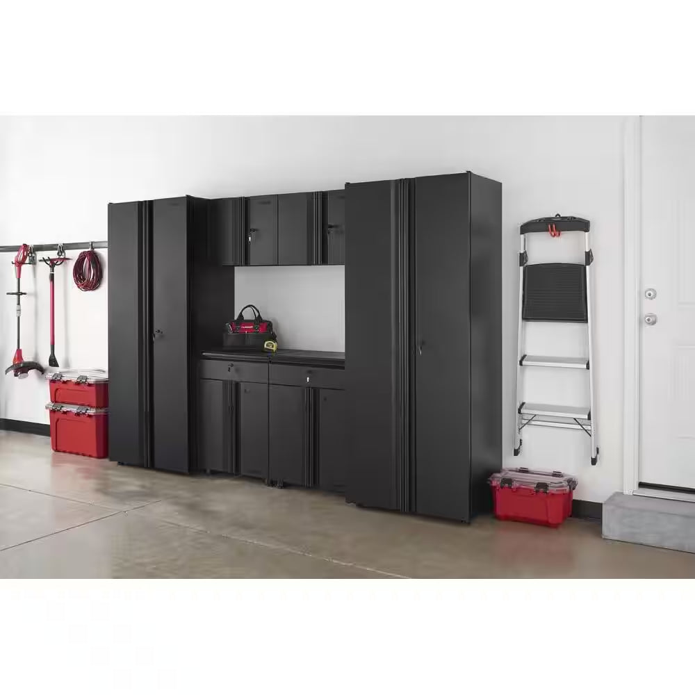 6-Piece Regular Duty Welded Steel Garage Storage System in Black (109 In. W X 75 In. H X 19.6 In. D)