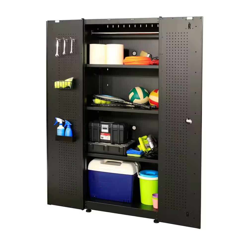 4-Piece Regular Duty Welded Steel Garage Storage System in Black