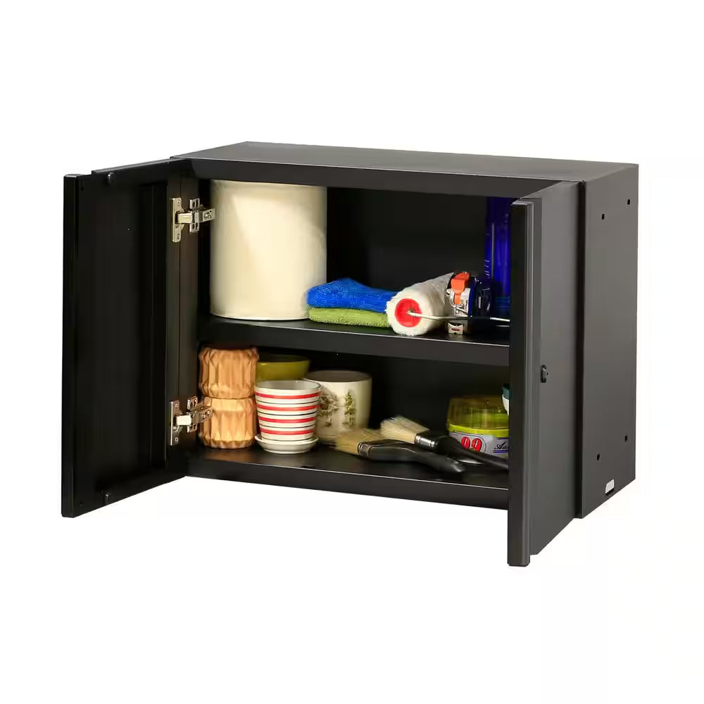 4-Piece Regular Duty Welded Steel Garage Storage System in Black