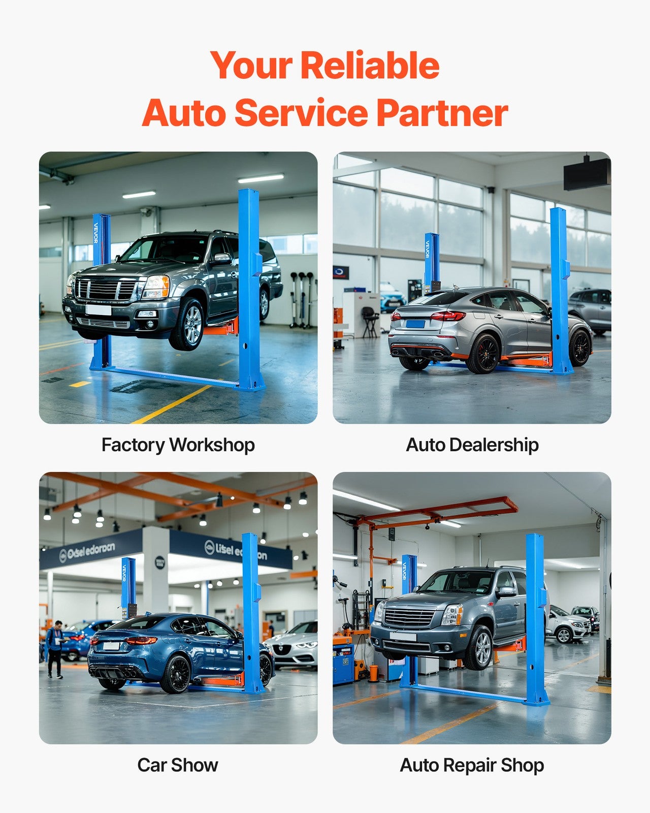 VEVOR 12000Lbs Two Post Car Lift 2 Post AC 220V Single Lock Release Auto Hoist