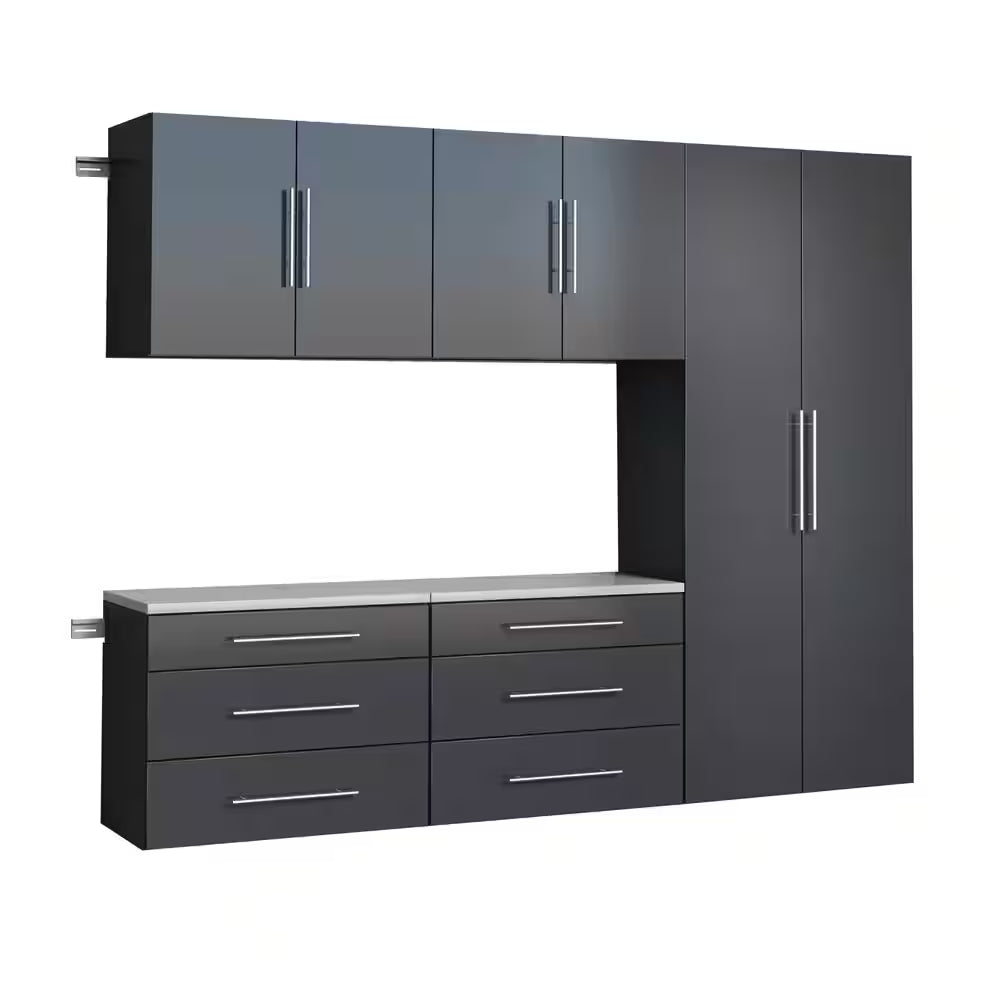 Hangups 90 In. W X 72 In. H X 16 In. D Storage Cabinet Set H in Black ( 5 Piece )