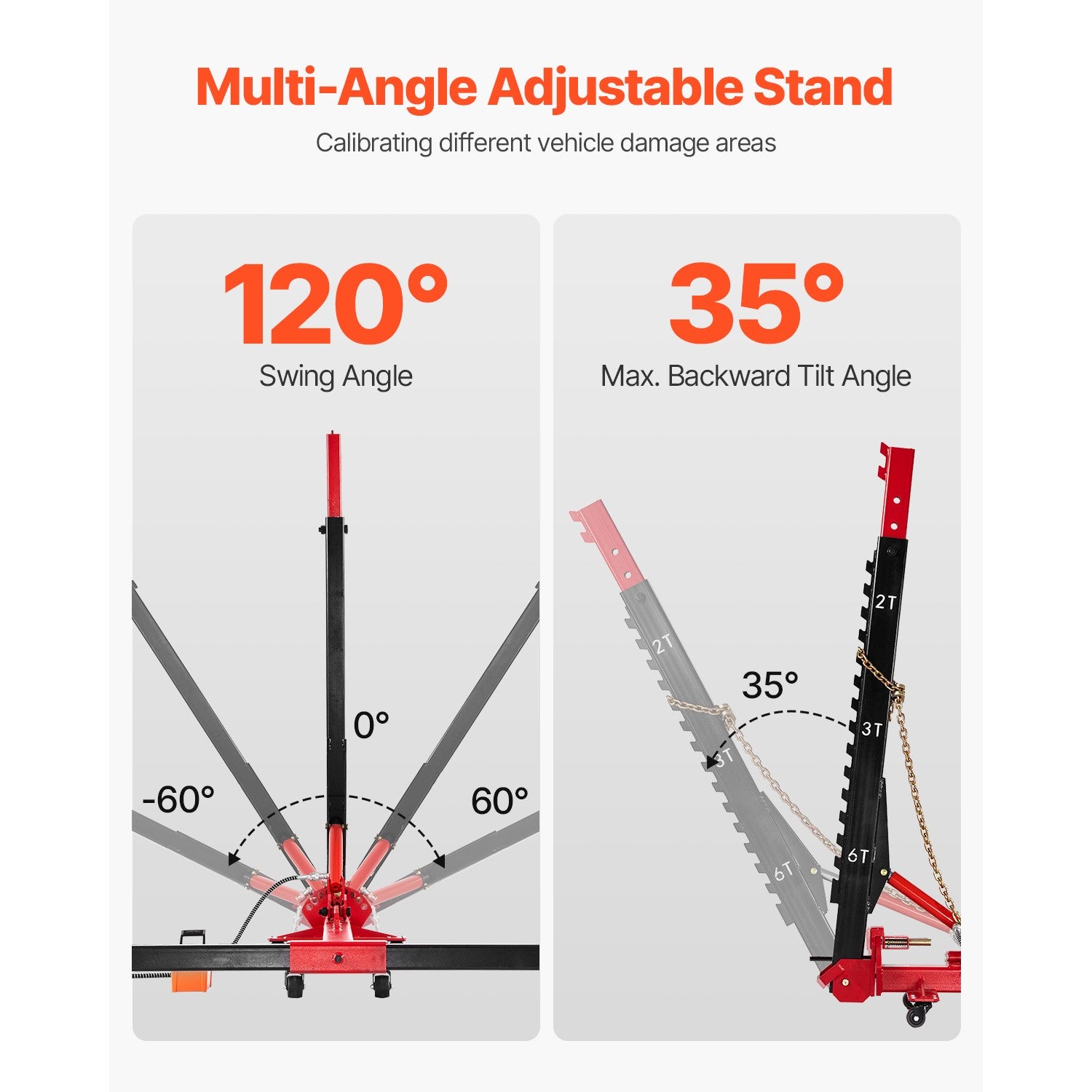 Uimoso Auto Body Frame Puller Straightener 6T Car Frame Machine 6000PSI Foot Pum