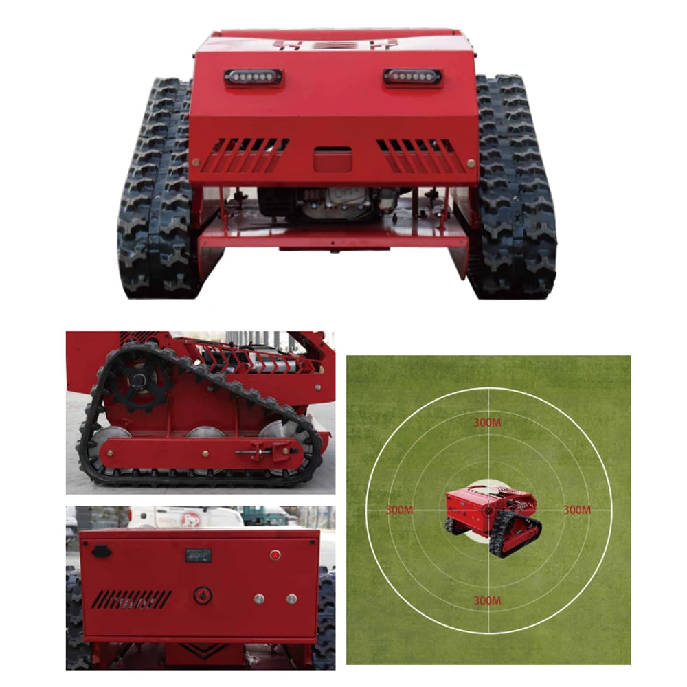 Delivery in 3 Months Home Delivery HT550A Remote Control Lawn Mower 550Mm Cutting Width Adjustable Height 4-Stroke Engine up to 45 Degree Slope All Terrain Tracked Mower