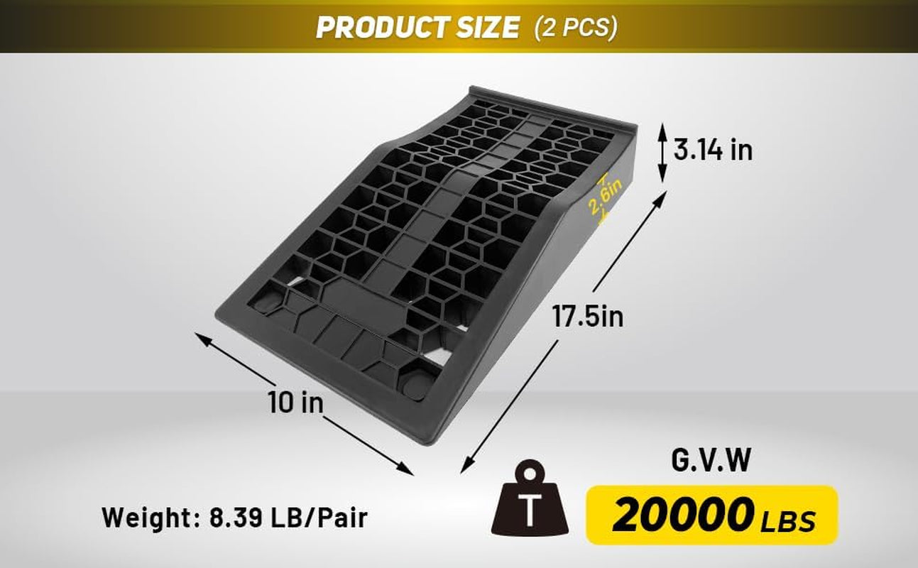 Car Ramps for Jack Support and Lift Vehicle Maintenance, Lightweight Low Profile