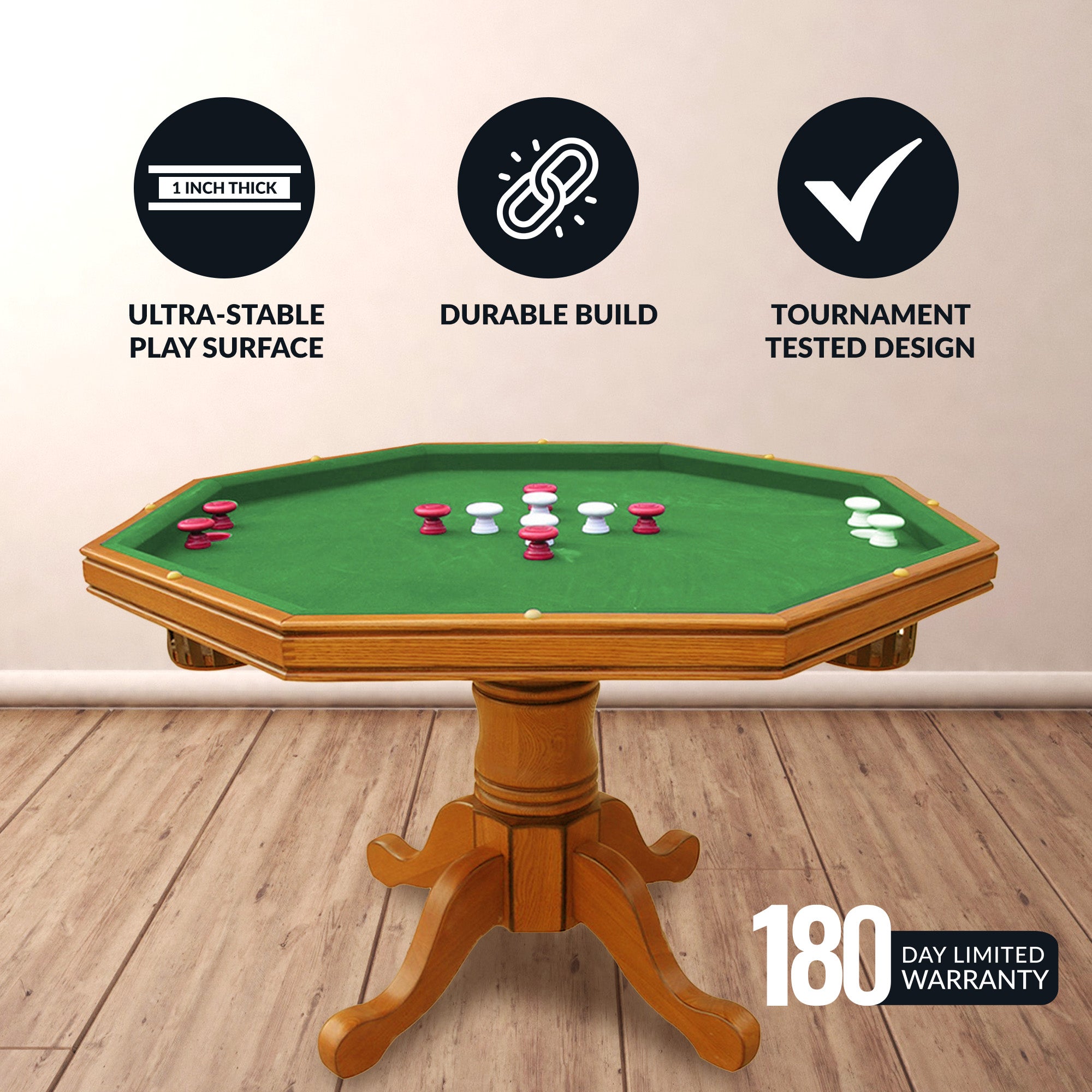 Kingston Oak 3-In-1 Poker Table