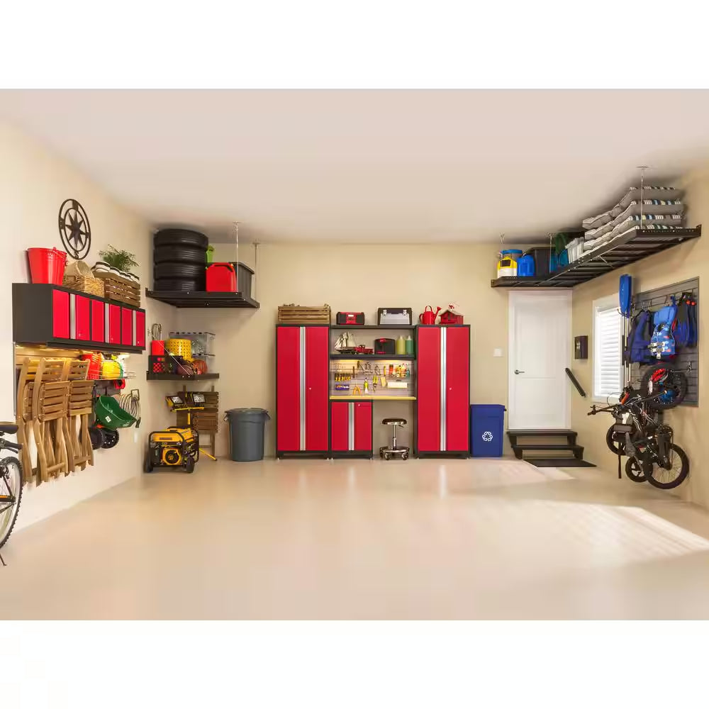 Bold Series 7-Piece 24-Gauge Steel Garage Storage System in Deep Red (108 In. W X 77 In. H X 18 In. D)