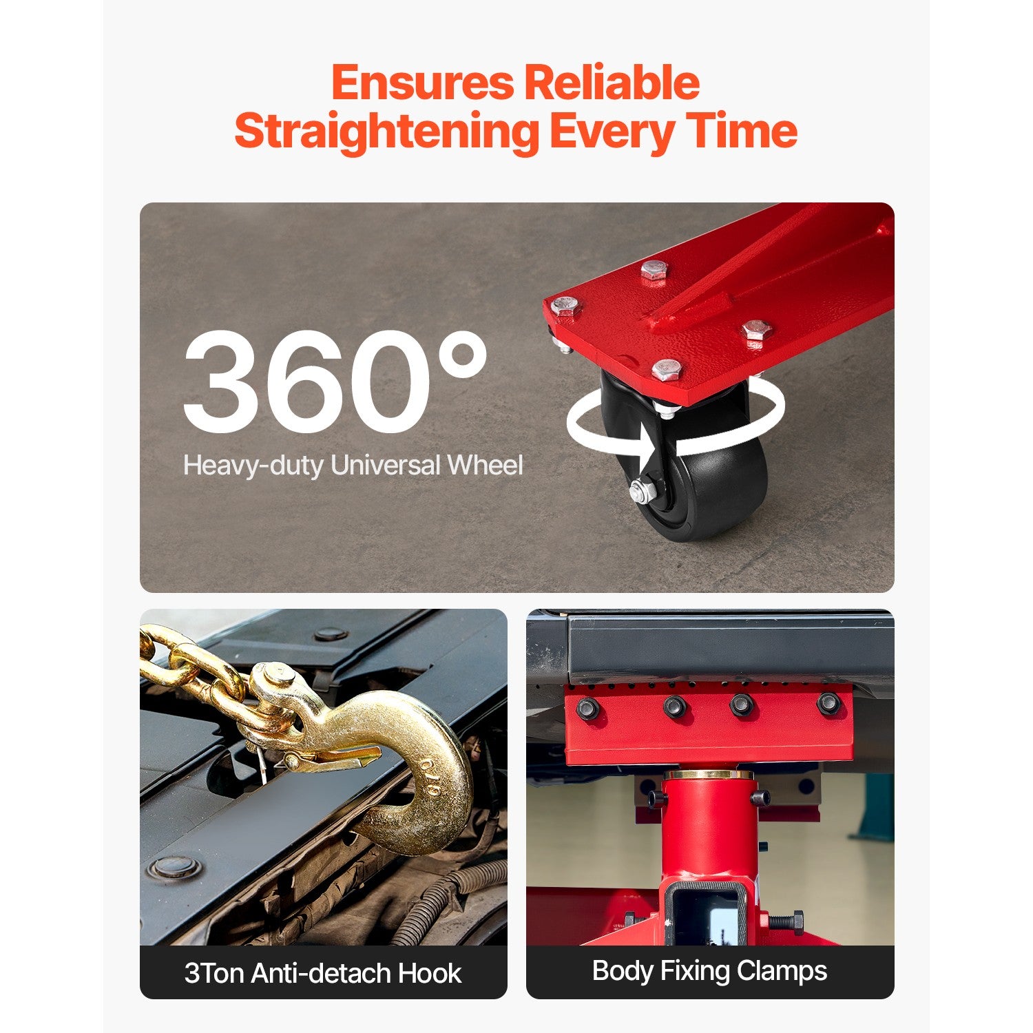 Uimoso Auto Body Frame Puller Straightener 6T Car Frame Machine 6000PSI Foot Pum