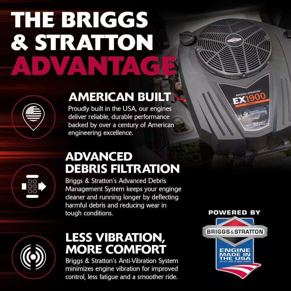 Cruz 42 In. 19.0 HP 540Cc EX1900 Series Briggs and Stratton Engine Dual Hydrostatic Drive Gas Zero Turn Mower