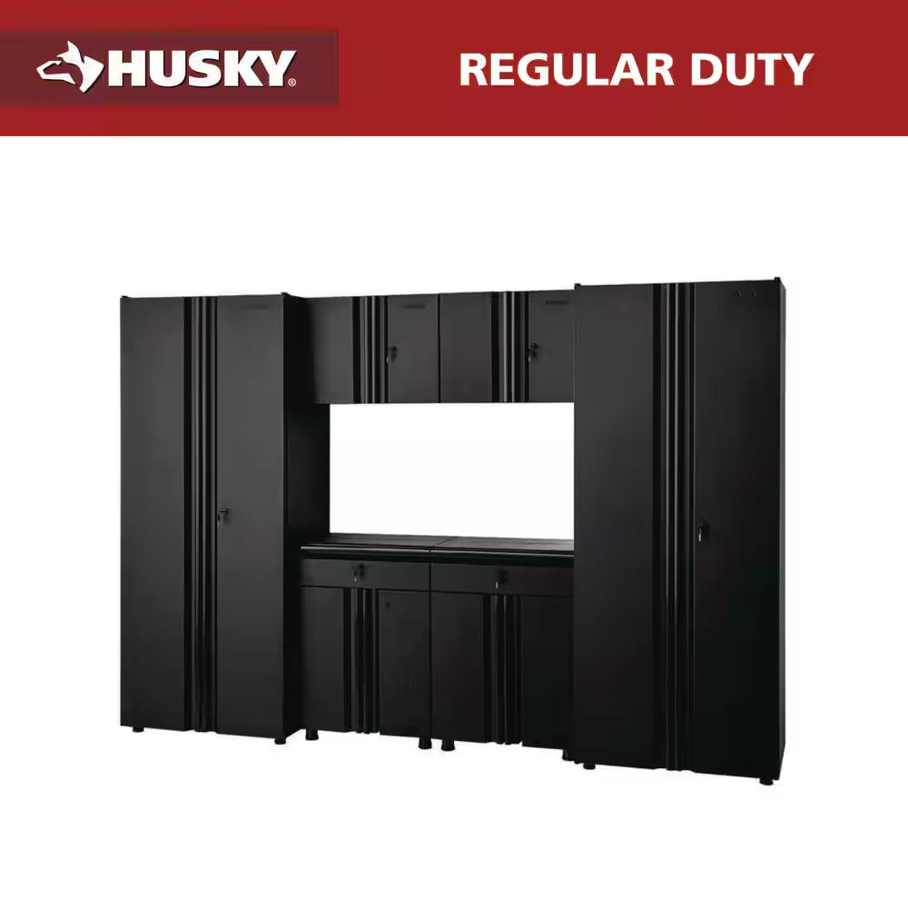 6-Piece Regular Duty Welded Steel Garage Storage System in Black (109 In. W X 75 In. H X 19.6 In. D)