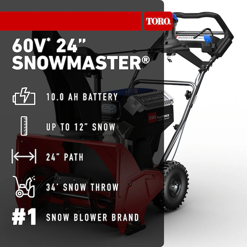 Snowmaster 60-Volt 24-In Single-Stage Self-Propelled Battery Snow Blower (Battery Included) (Charger Included)